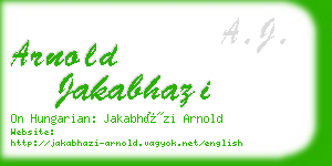 arnold jakabhazi business card